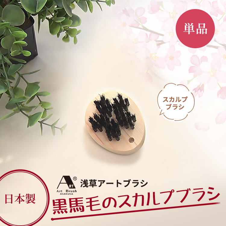 単品】浅草アートブラシ「黒馬毛のスカルプブラシ」｜テレ東マート