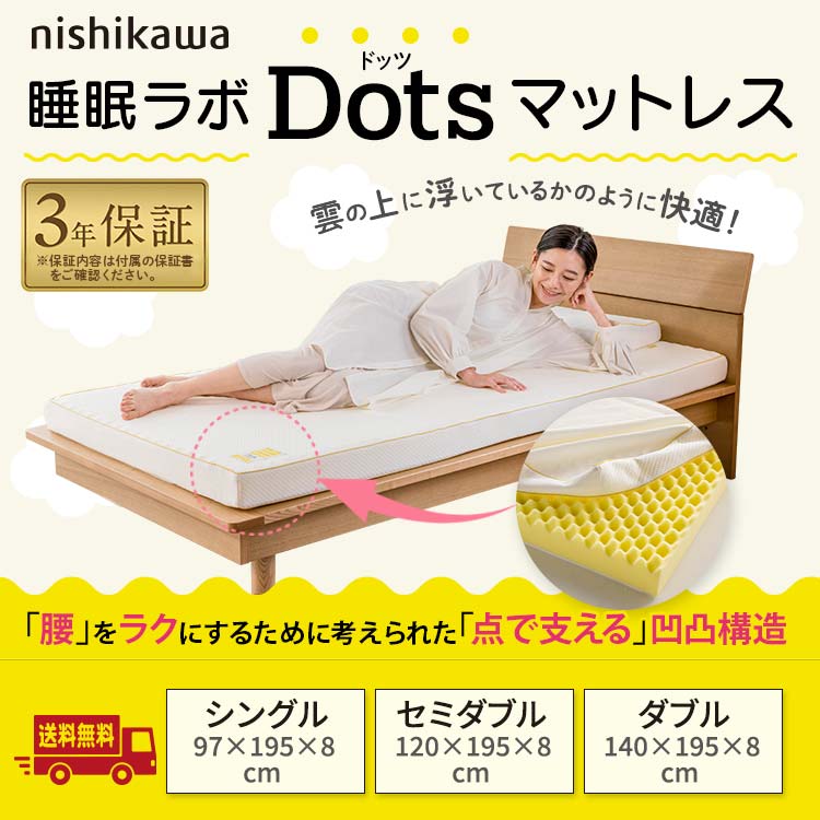 ヨーキー大好き　【アウトレット】　敷布団 プレミアム　三つ折り 西川 高反発敷布団マットレス Duex Wave プレミアム 97 x 200 cm