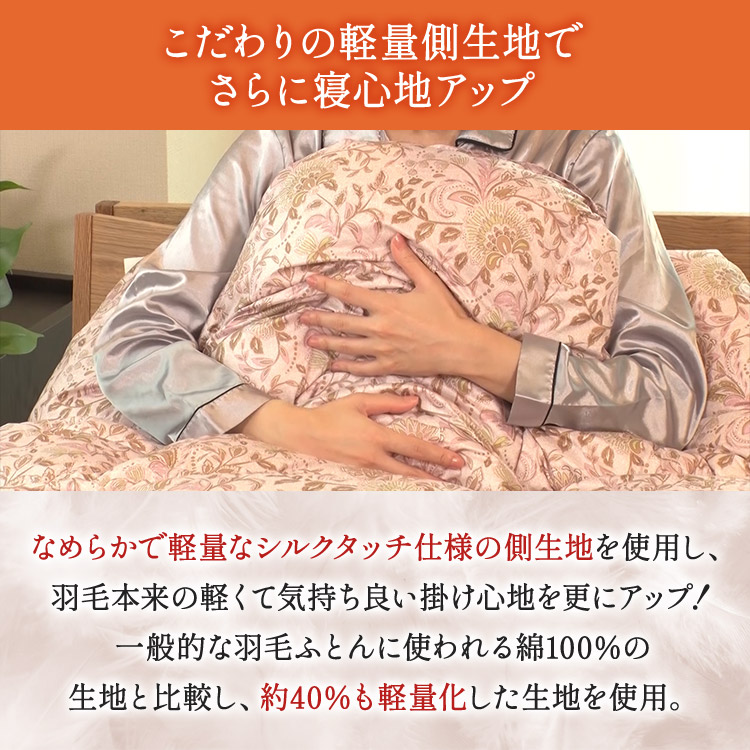 モリリン○羽毛掛けふとん セミダブルサイズ フランス産