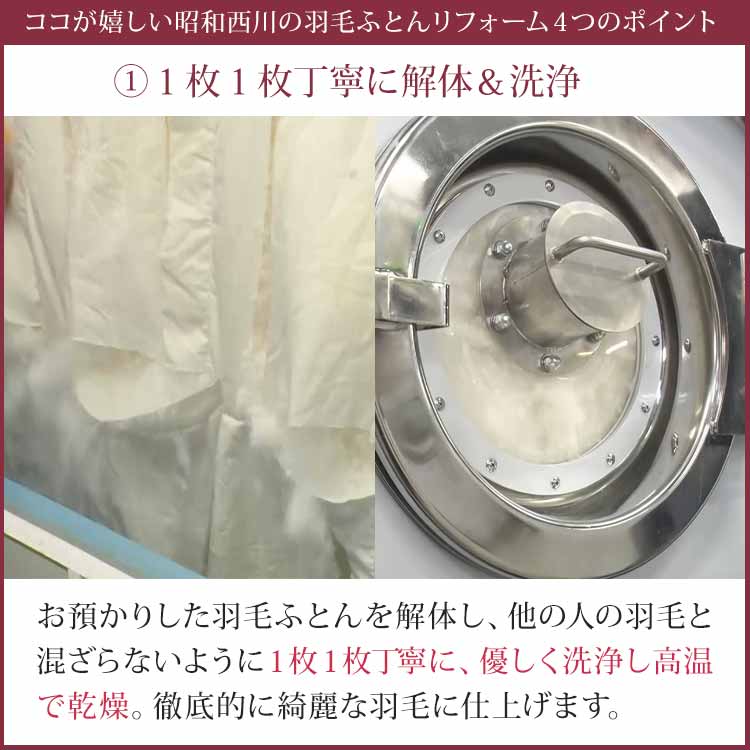 【単品】昭和西川羽毛ふとんリフォーム