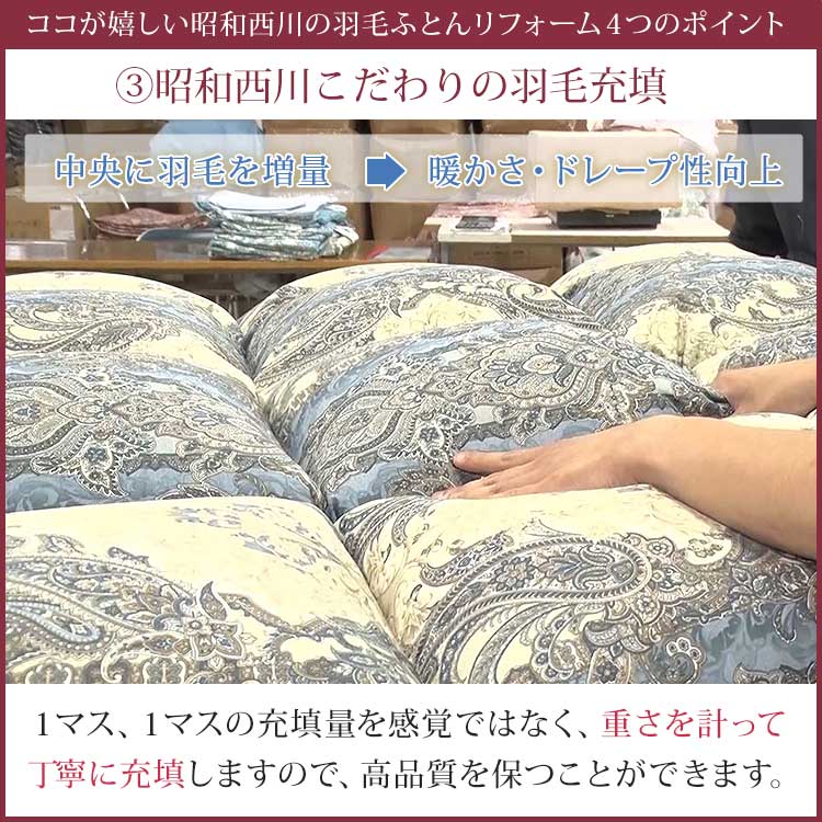 シングル2枚組】昭和西川羽毛ふとんリフォーム｜テレ東マート