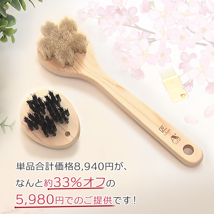 【特典付き】浅草アートブラシ「ひのきのﾎﾞﾃﾞｨﾌﾞﾗｼ」特別ｾｯﾄ
