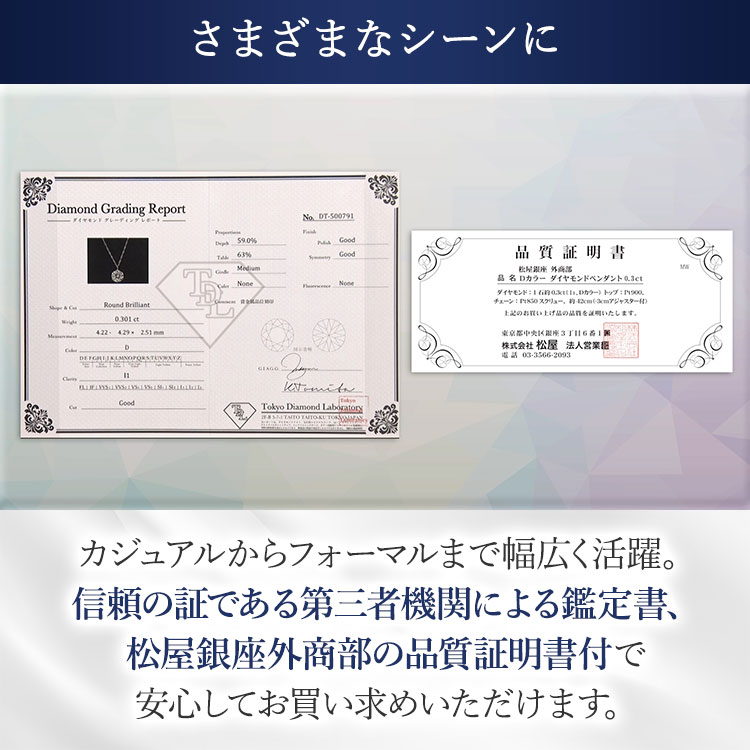 銀子様▼確認用ページ 0.3ct】松屋銀座外商部 無色天然ダイヤペンダント（送料無料）｜テレ東