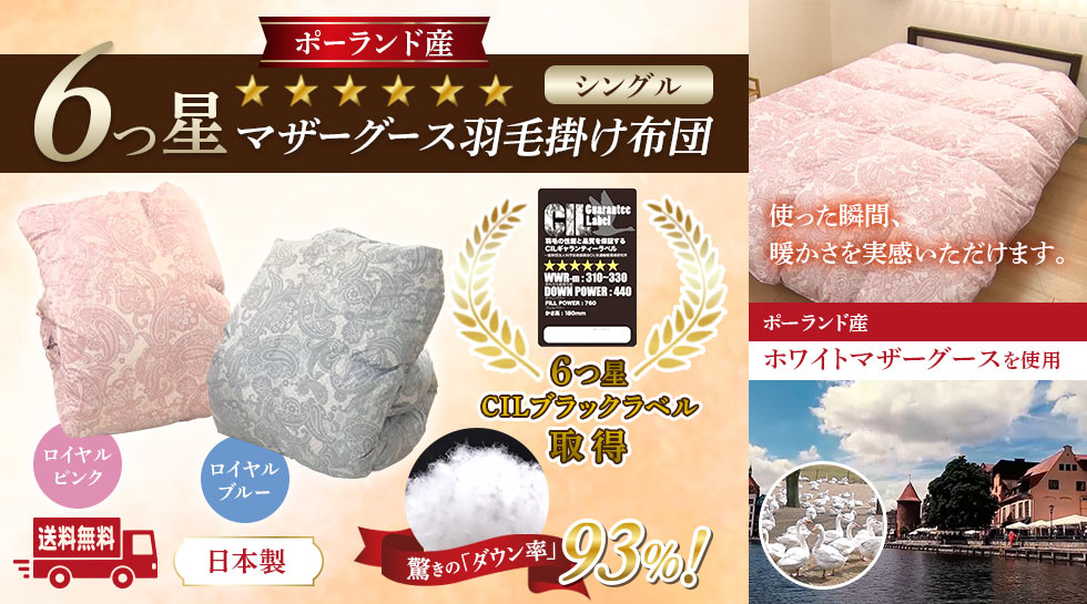 ポーランド産マザーグース6つ星羽毛掛け布団とは？｜テレ東マート